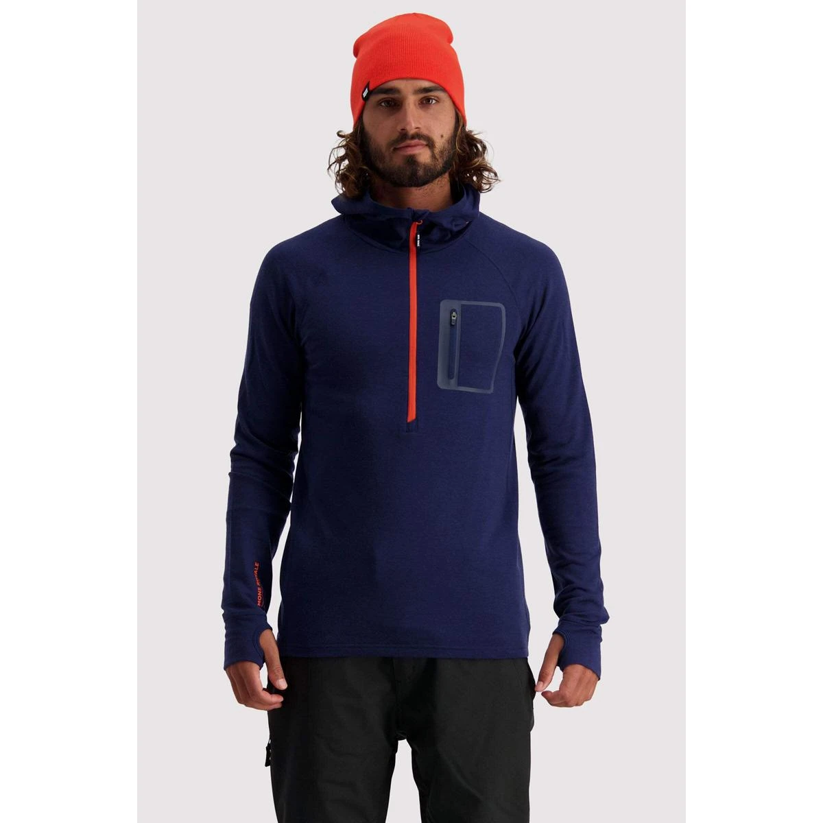 Mons Royale Mens Traverse Midi Half Zip Hoodie 3 Mons Royale Mens Traverse Midi Half Zip Hoodie